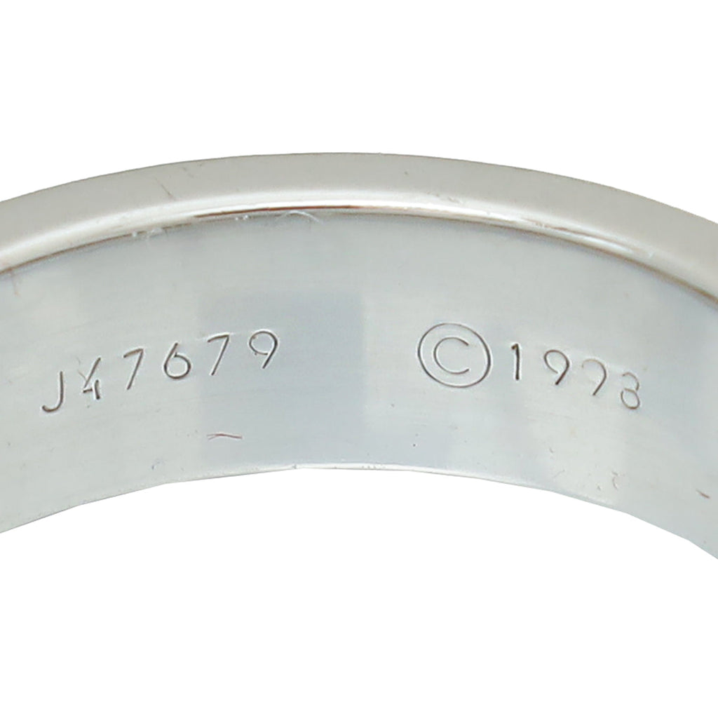 Cartier 18K White Gold 3 Diamonds Love Ring 53