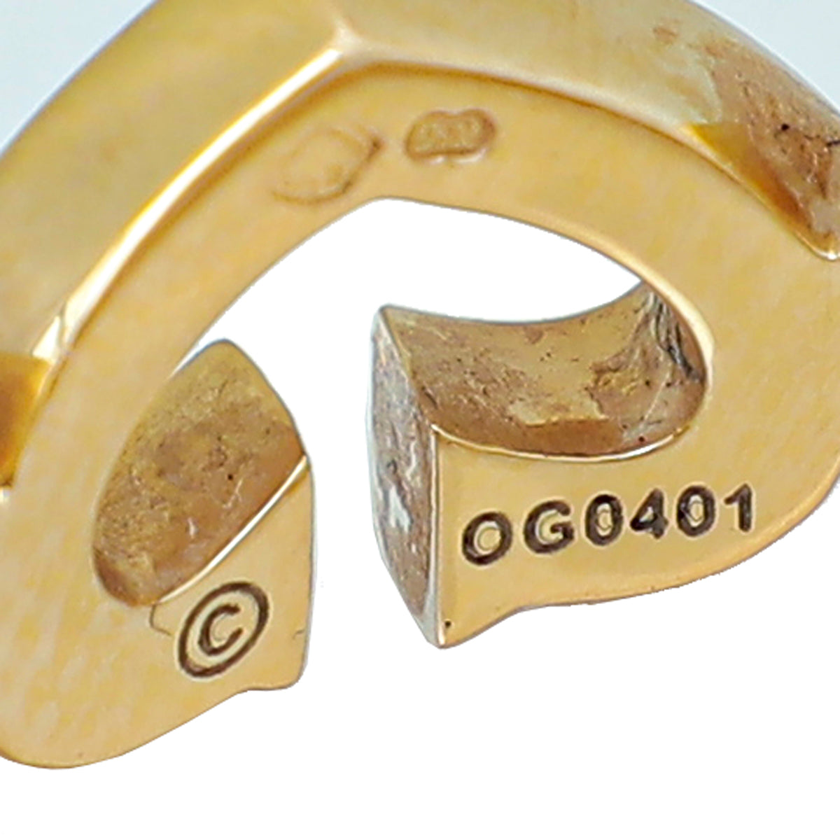 Cartier 18K Rose Gold Diamond C Heart Links Ring 53