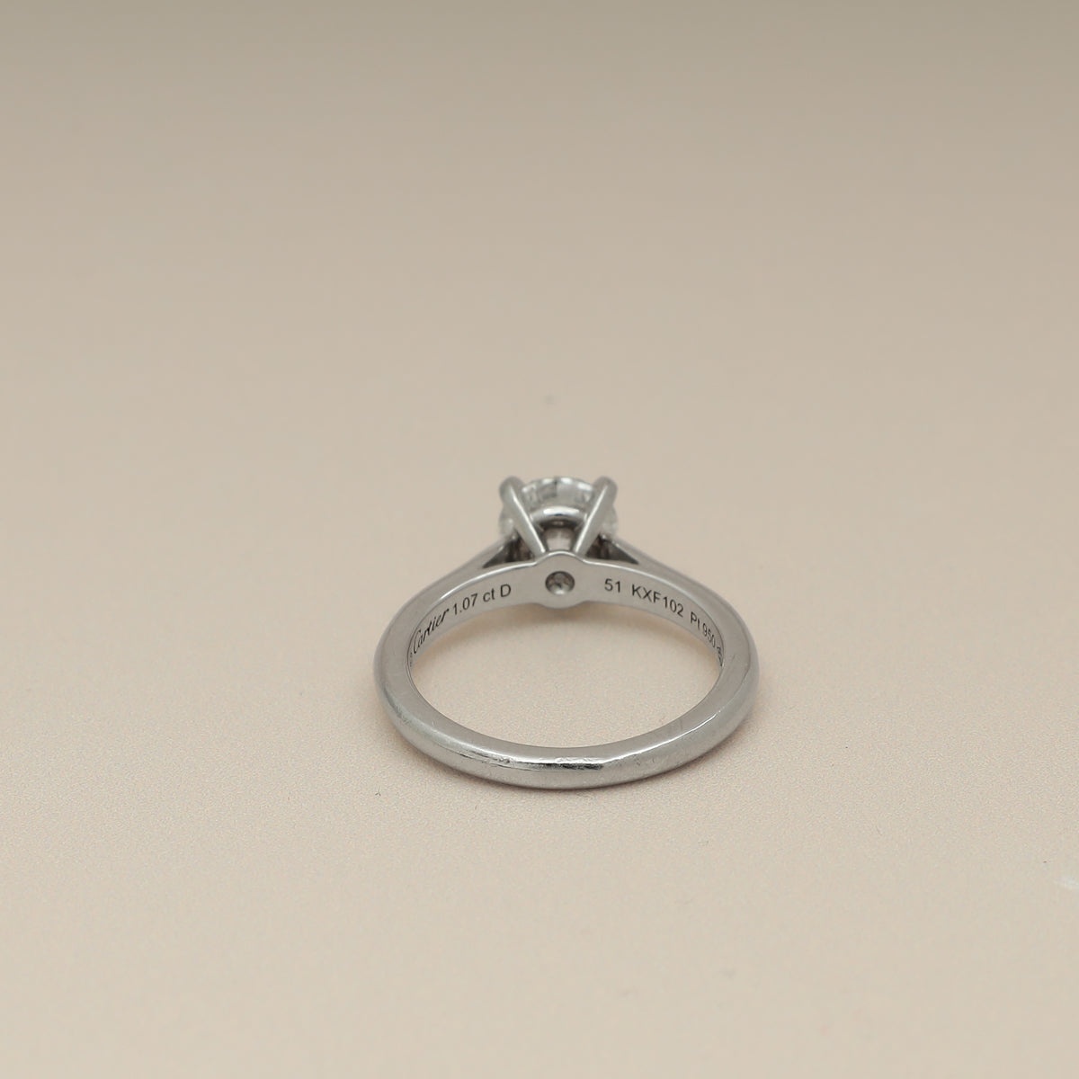 Cartier Platinum 1895 Solitaire Brilliant-Cut Diamond Ring 51