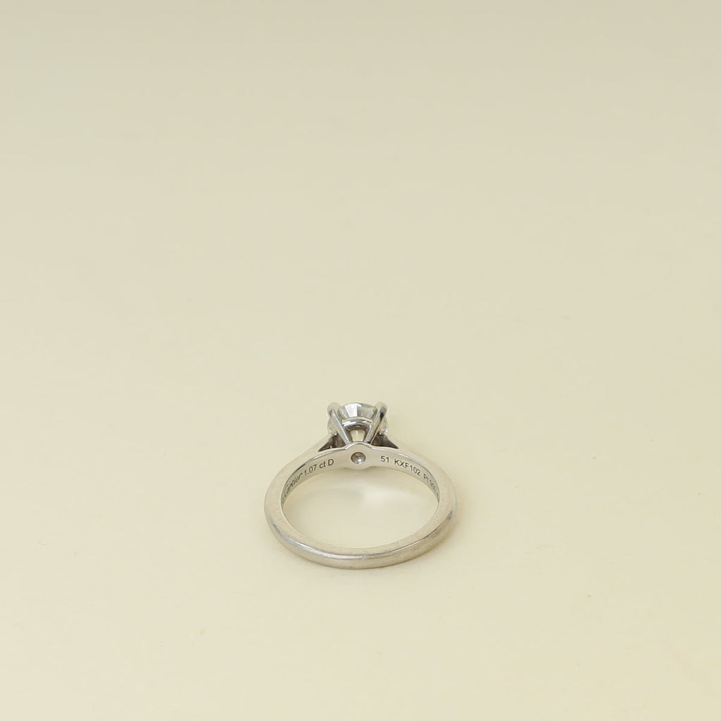 Cartier Platinum 1895 Solitaire Brilliant-Cut Diamond Ring 51