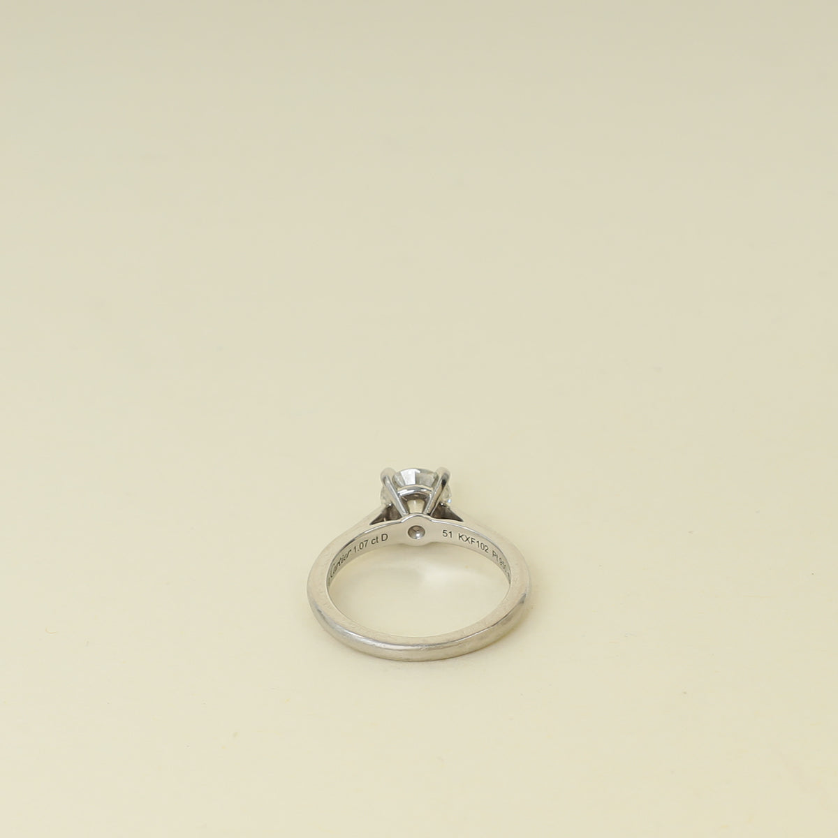 Cartier Platinum 1895 Solitaire Brilliant-Cut Diamond Ring 51
