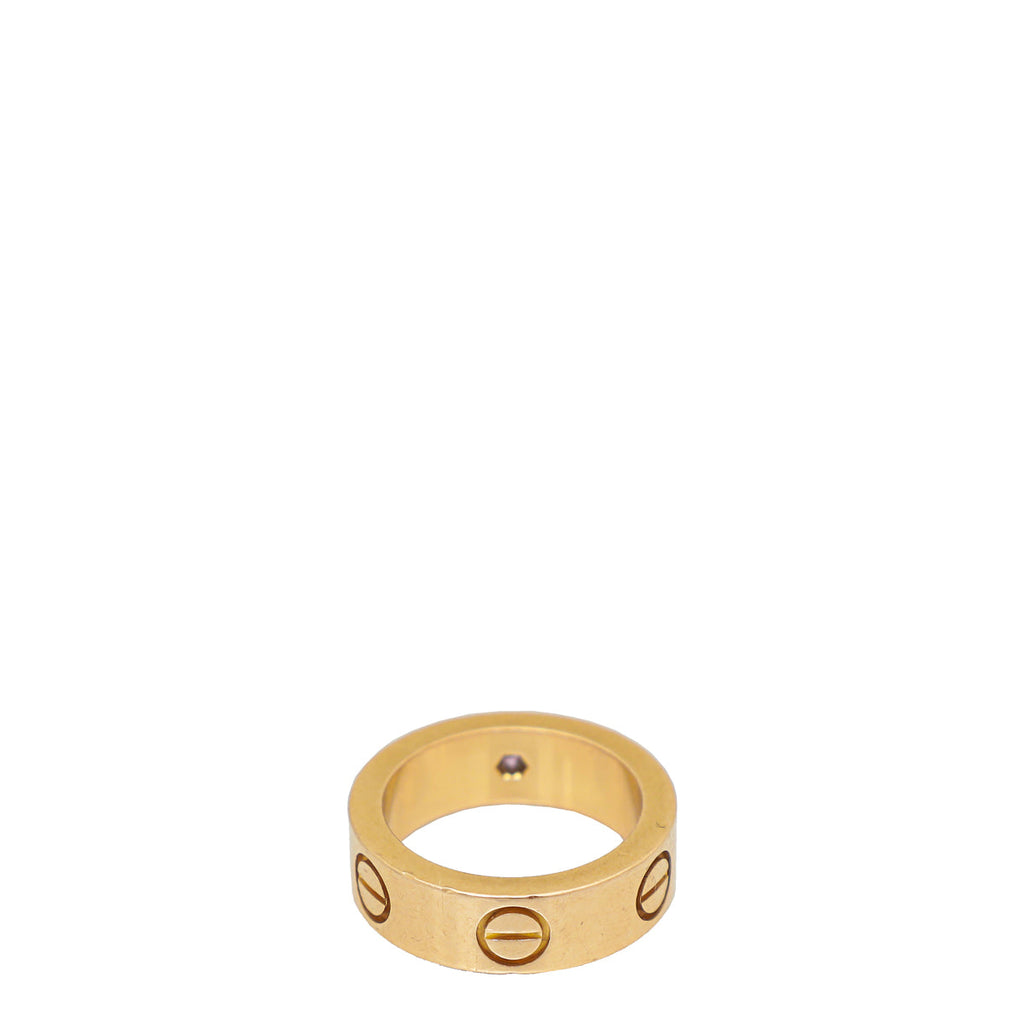 Cartier 18K Pink Gold Sapphire Love Ring 46
