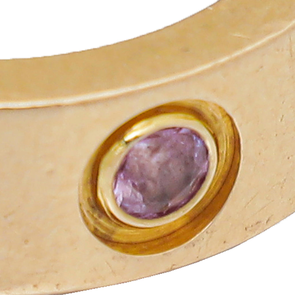 Cartier 18K Pink Gold Sapphire Love Ring 46