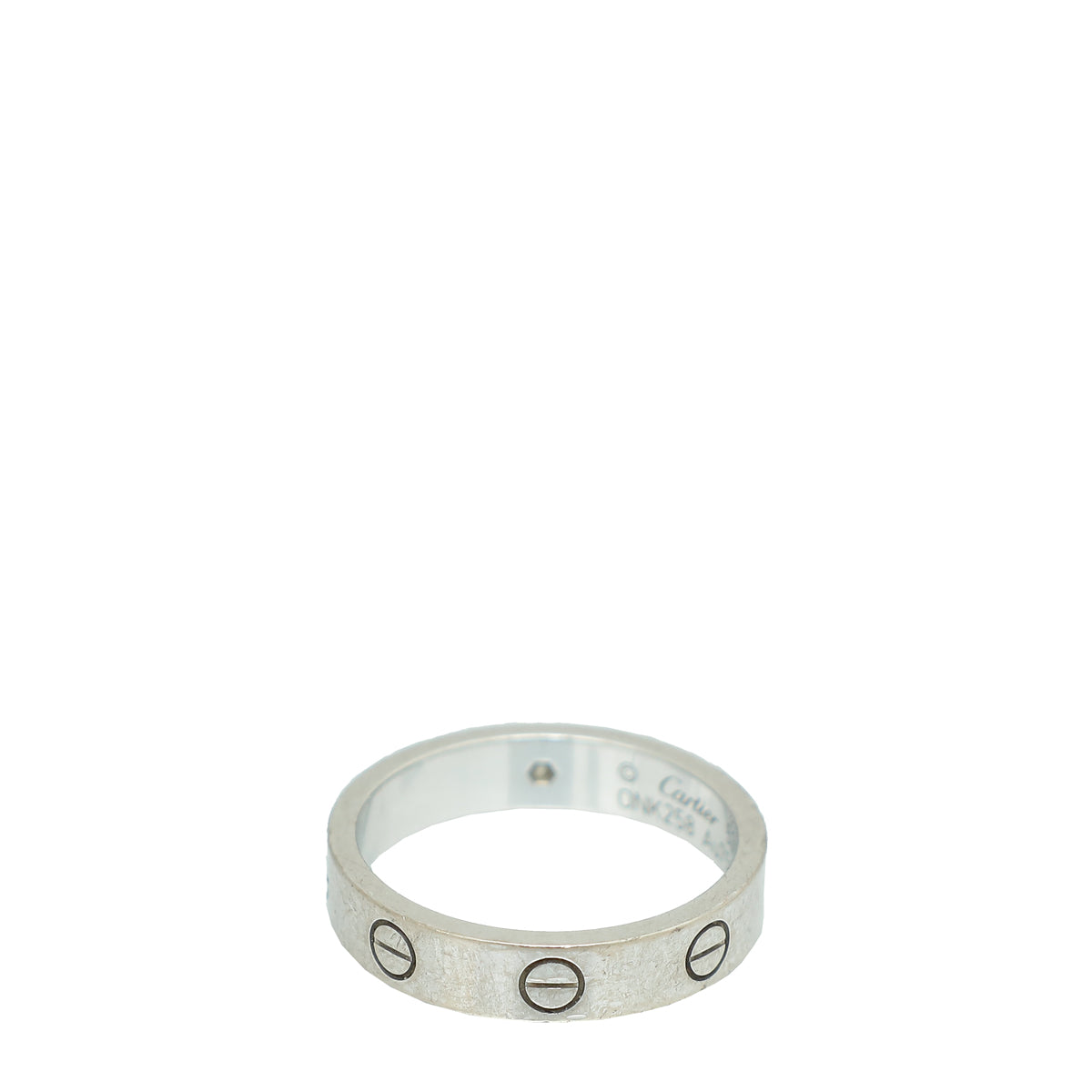Cartier 18K White Gold Diamond Love Wedding Band Ring 53