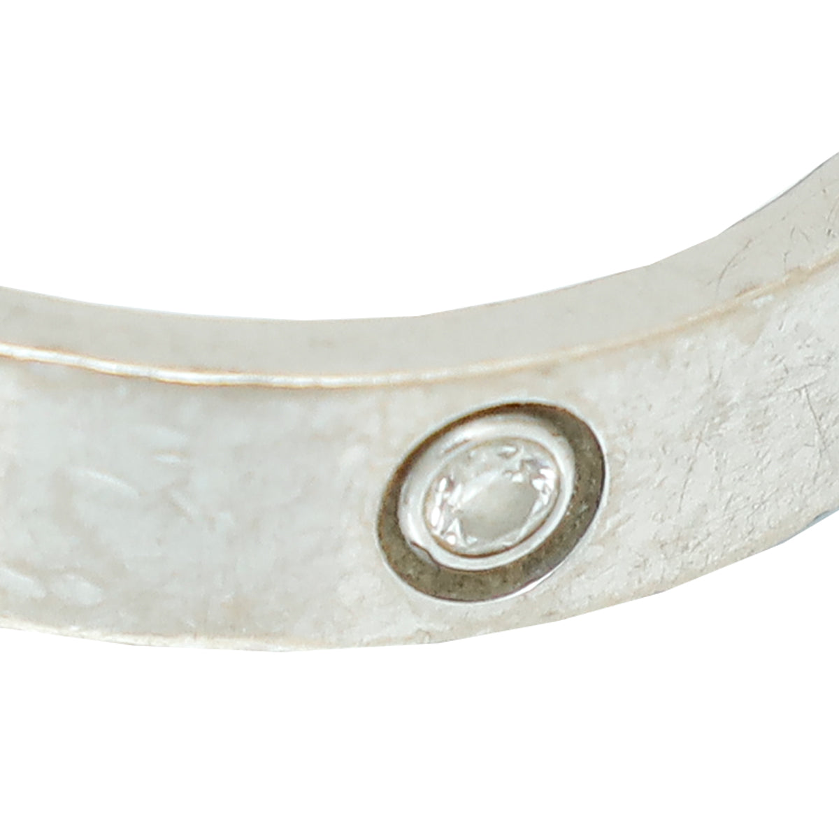 Cartier 18K White Gold Diamond Love Wedding Band Ring 53
