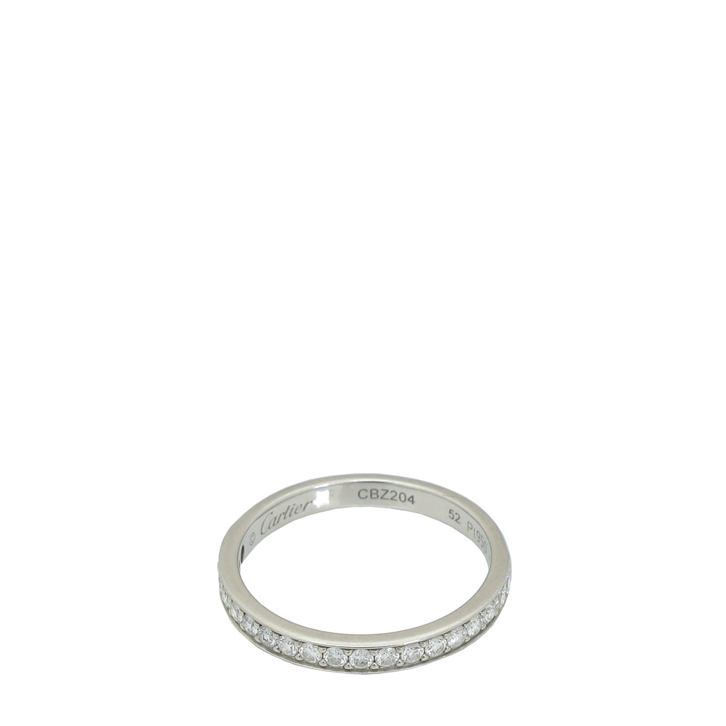 Cartier Platinum w/19 Diamonds Band Ring 52