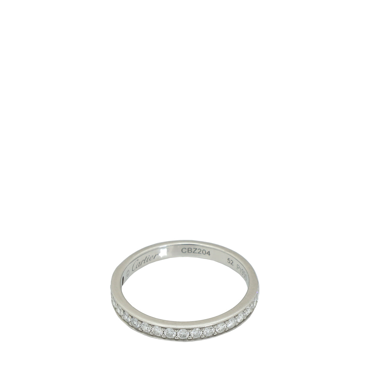 Cartier Platinum w/19 Diamonds Band Ring 52