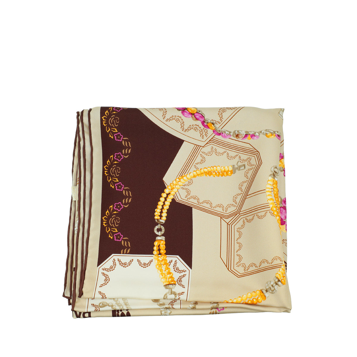 Cartier Multicolor Paris London New York Print Jewelry Print Silk Scarf