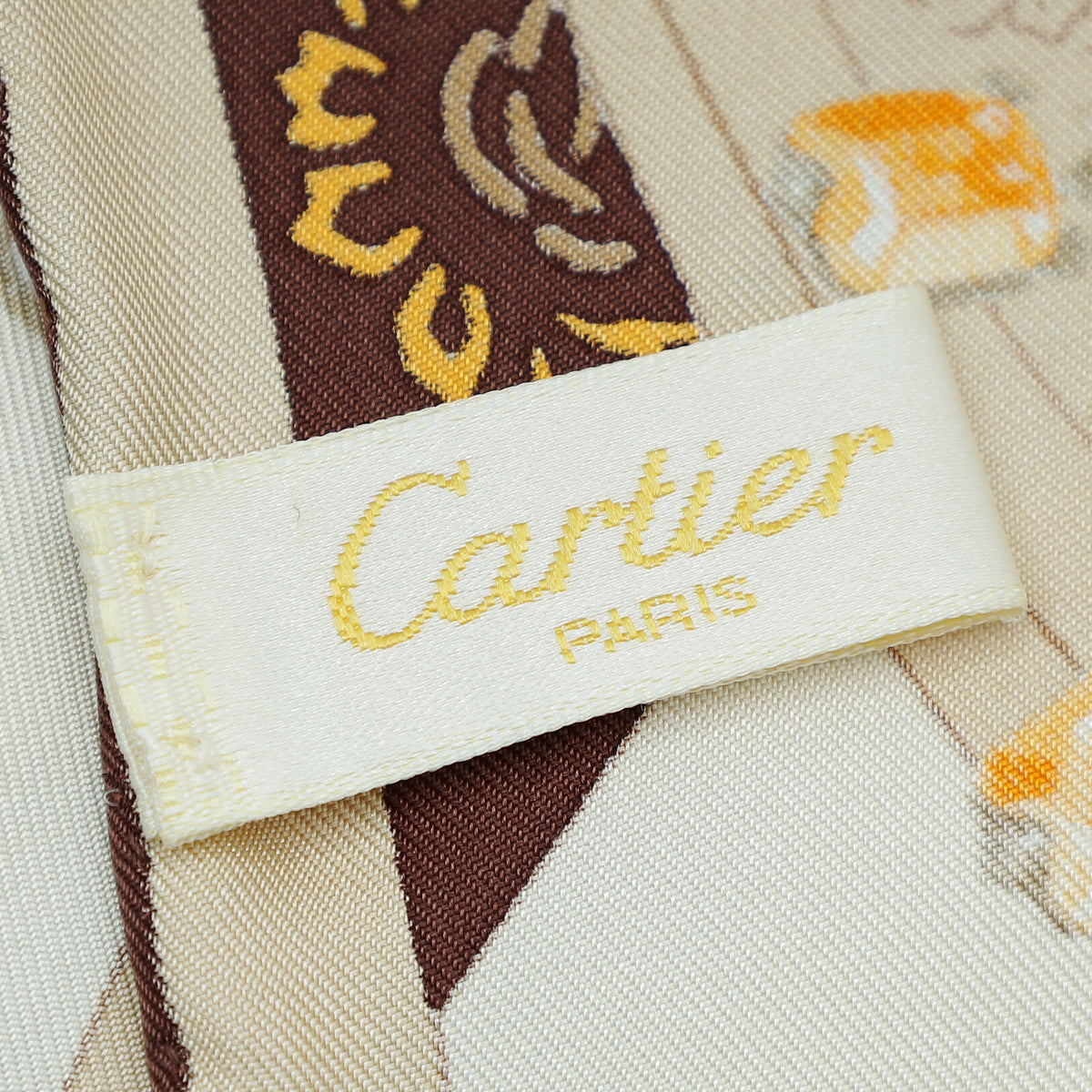 Cartier Multicolor Paris London New York Print Jewelry Print Silk Scarf