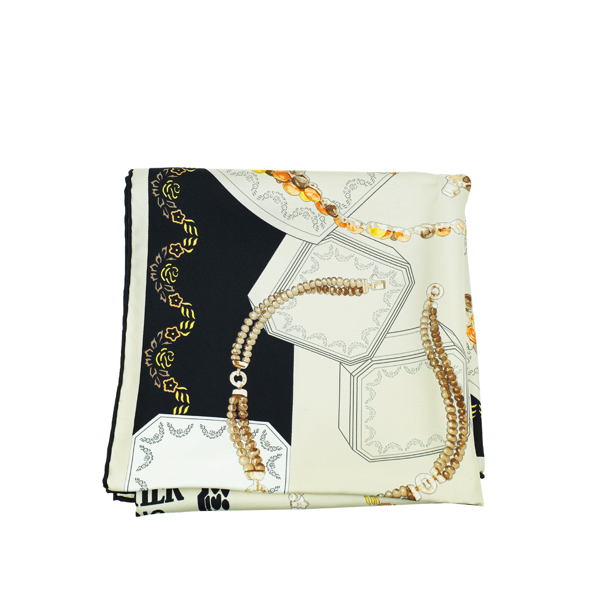 Cartier Multicolor Paris London New York Print Jewelry Print Silk Scarf