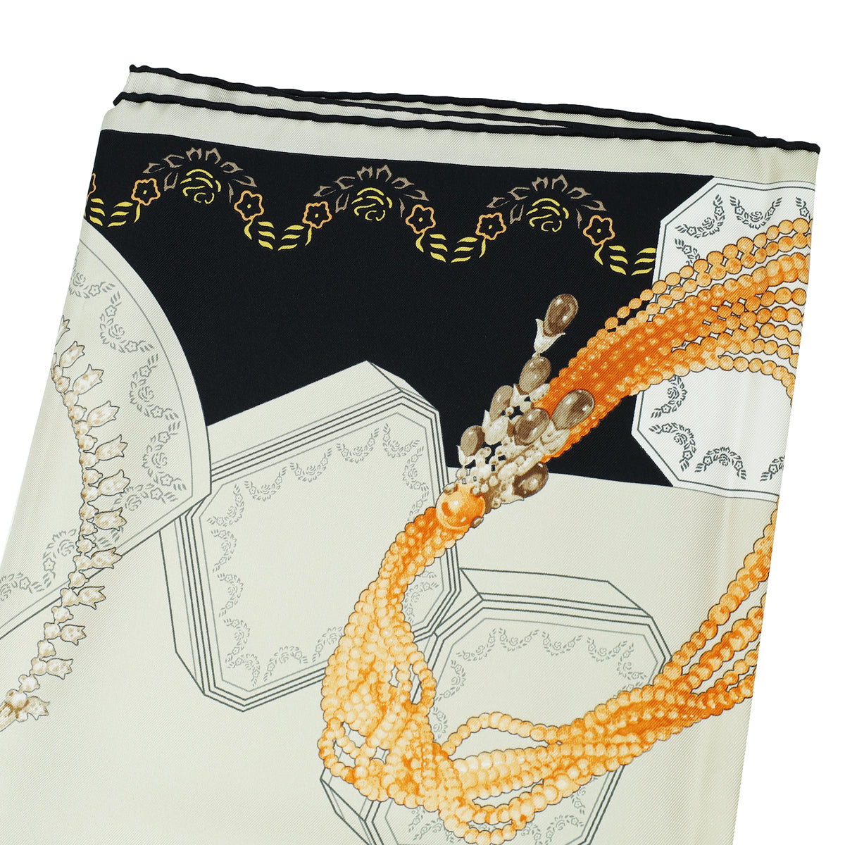 Cartier Multicolor Paris London New York Print Jewelry Print Silk Scarf