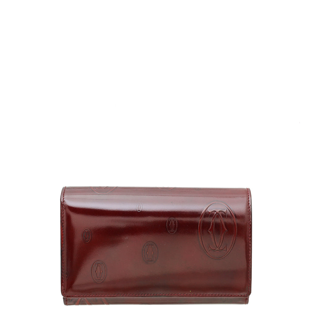 Cartier Red Smooth Happy Birthday Flap Wallet