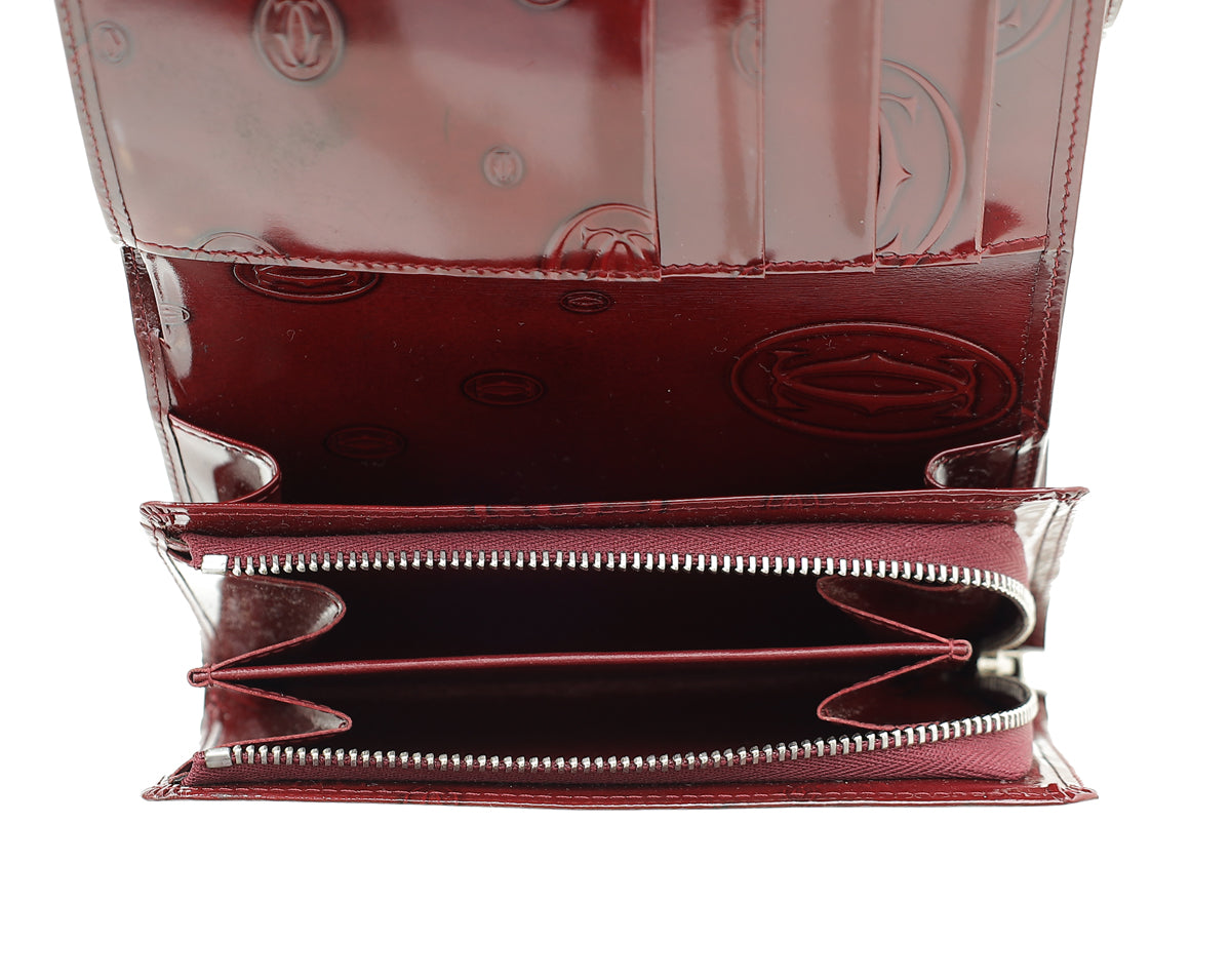 Cartier Red Smooth Happy Birthday Flap Wallet