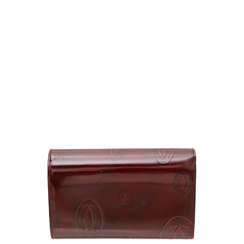 Cartier Red Smooth Happy Birthday Flap Wallet