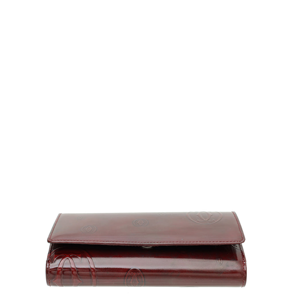Cartier Red Smooth Happy Birthday Flap Wallet