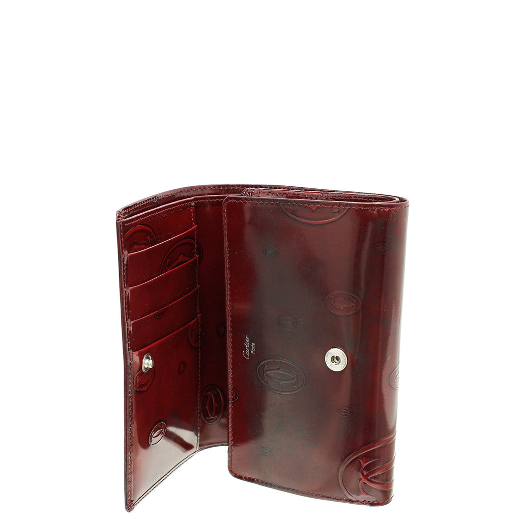 Cartier Red Smooth Happy Birthday Flap Wallet