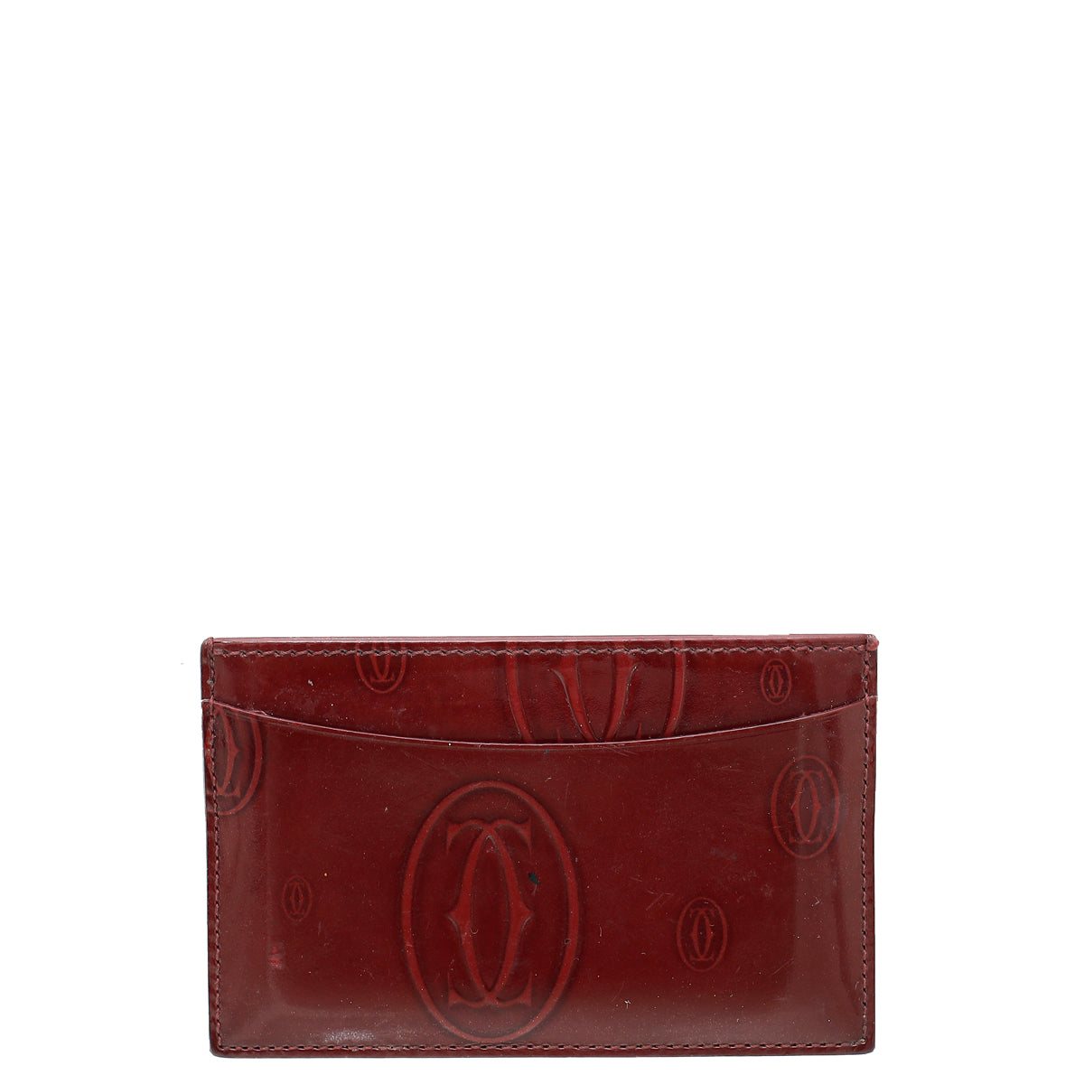 Cartier Burgundy Happy Birthday Single Card Holder