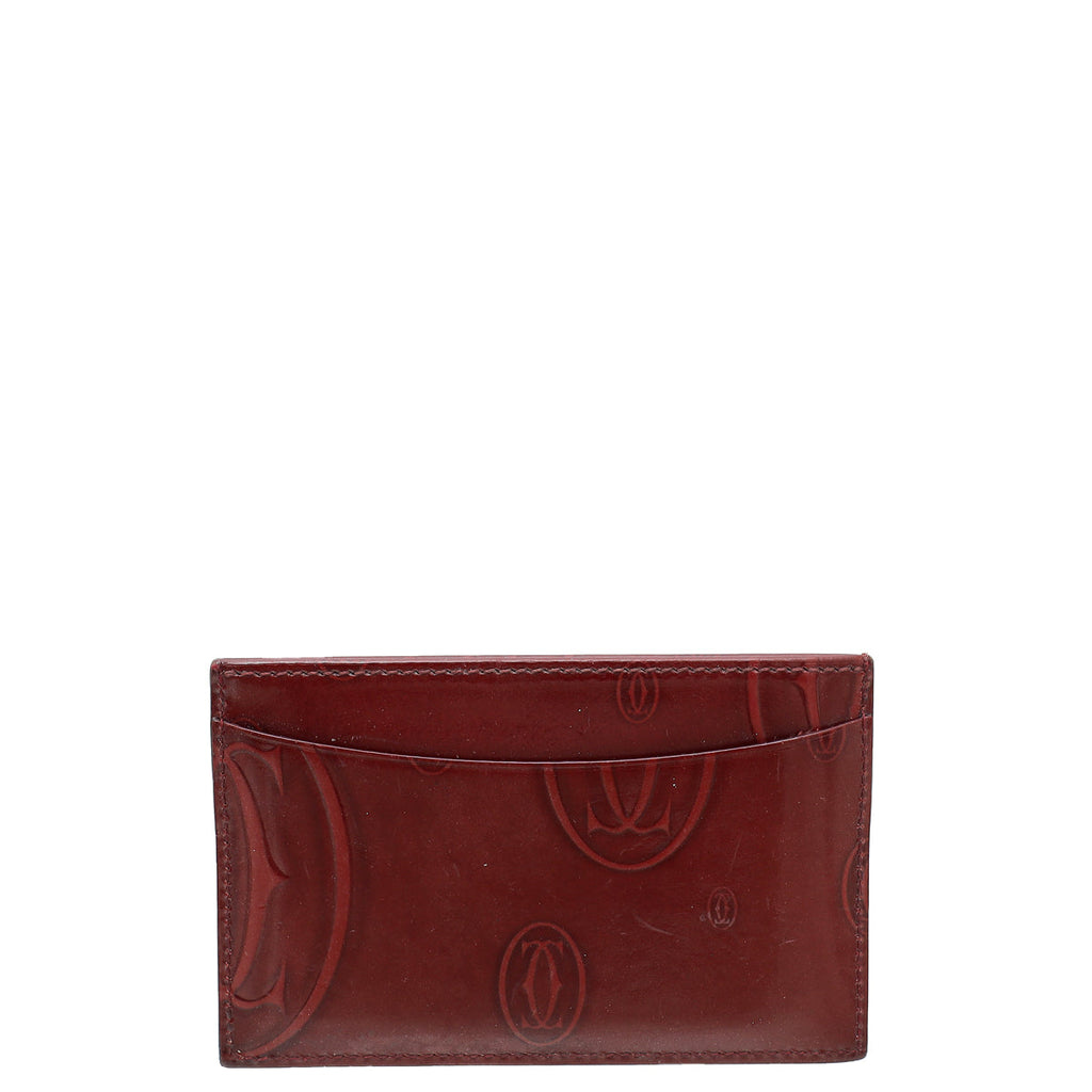 Cartier Burgundy Happy Birthday Single Card Holder