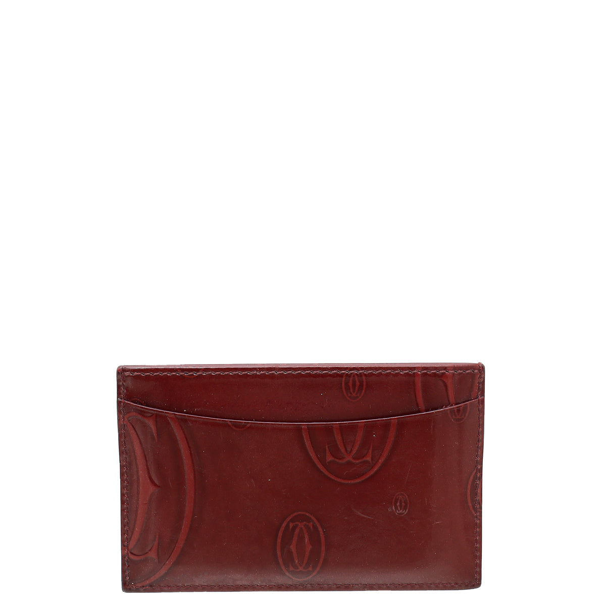 Cartier Burgundy Happy Birthday Single Card Holder