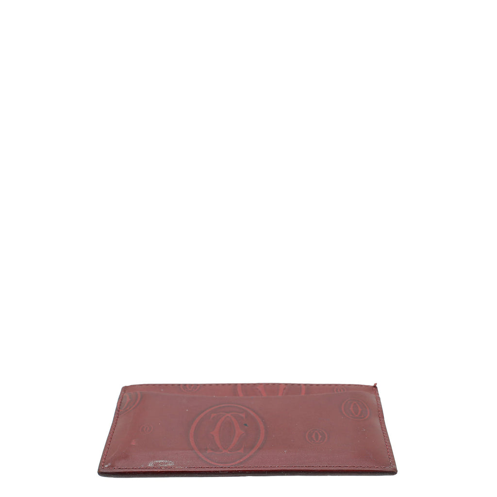 Cartier Burgundy Happy Birthday Single Card Holder