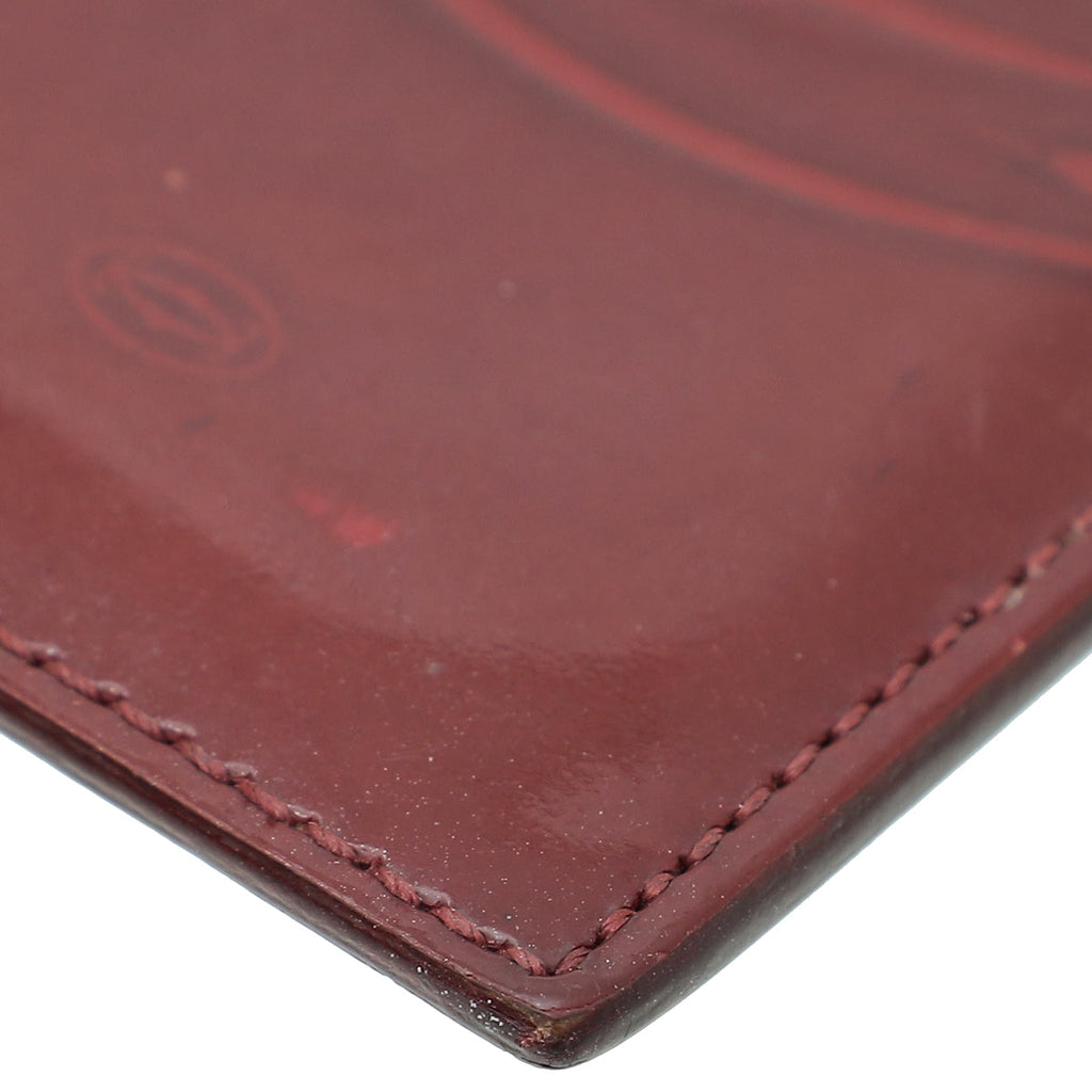 Cartier Burgundy Happy Birthday Single Card Holder