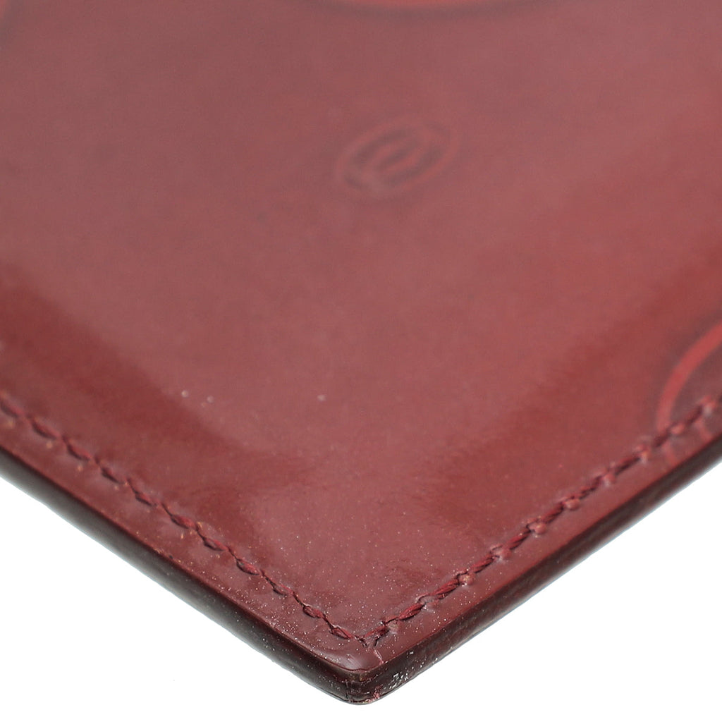 Cartier Burgundy Happy Birthday Single Card Holder