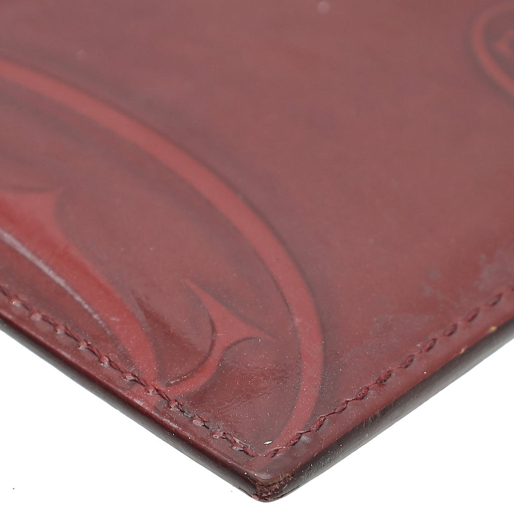 Cartier Burgundy Happy Birthday Single Card Holder
