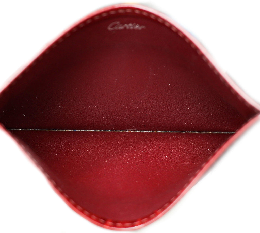 Cartier Burgundy Happy Birthday Single Card Holder