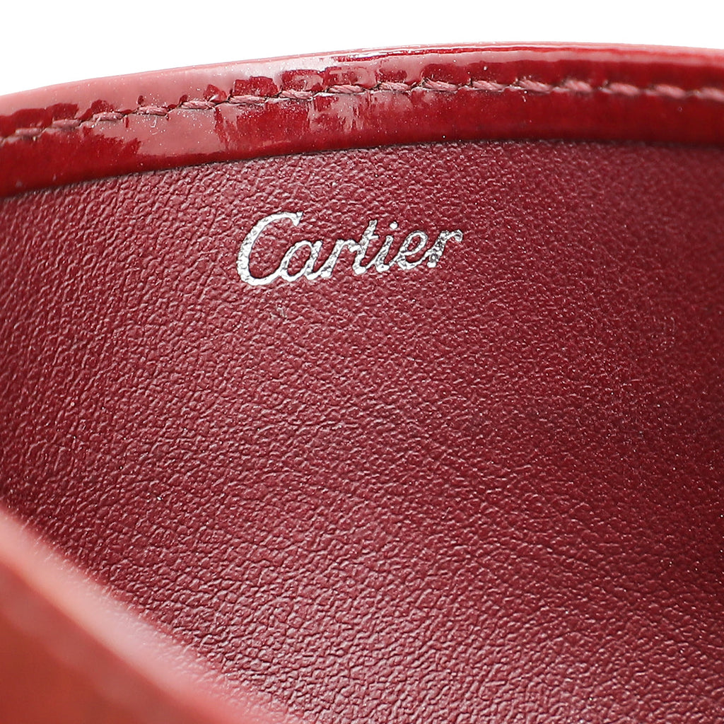 Cartier Burgundy Happy Birthday Single Card Holder