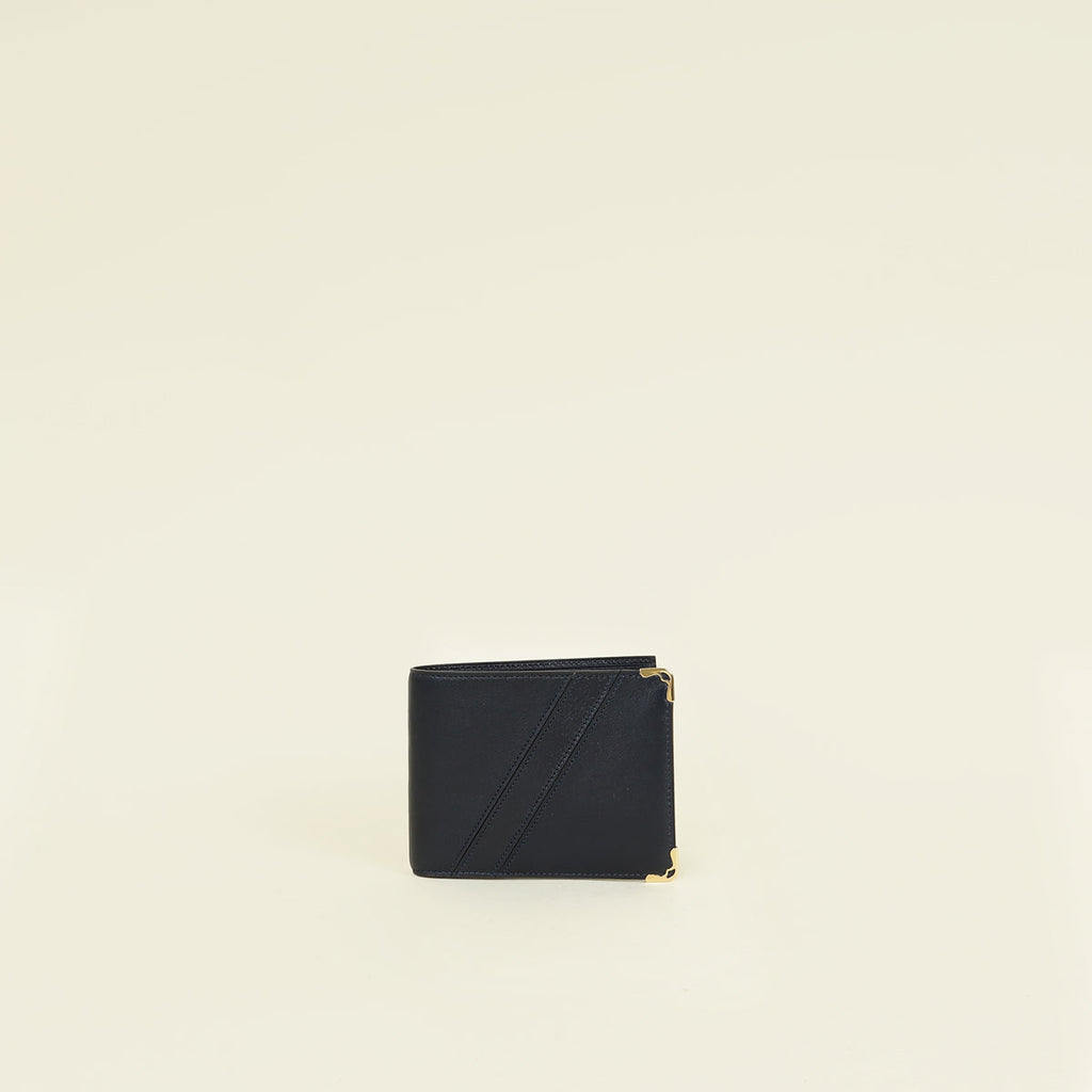 Cartier Navy Diagonal Stitched Wallet (For Men)