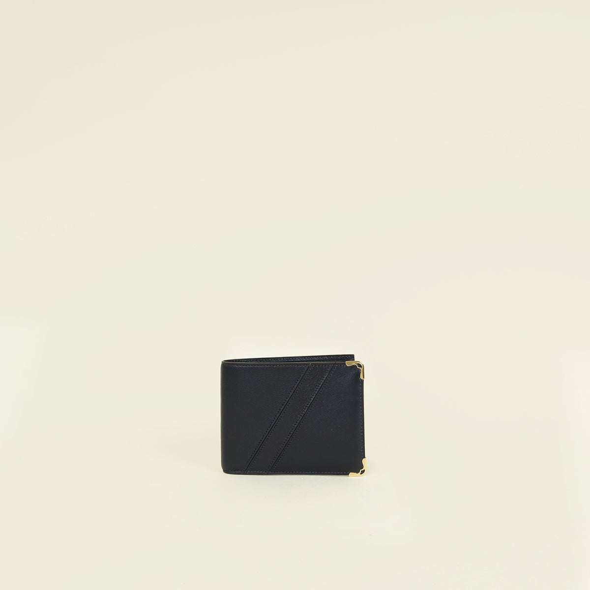 Cartier Navy Diagonal Stitched Wallet (For Men)