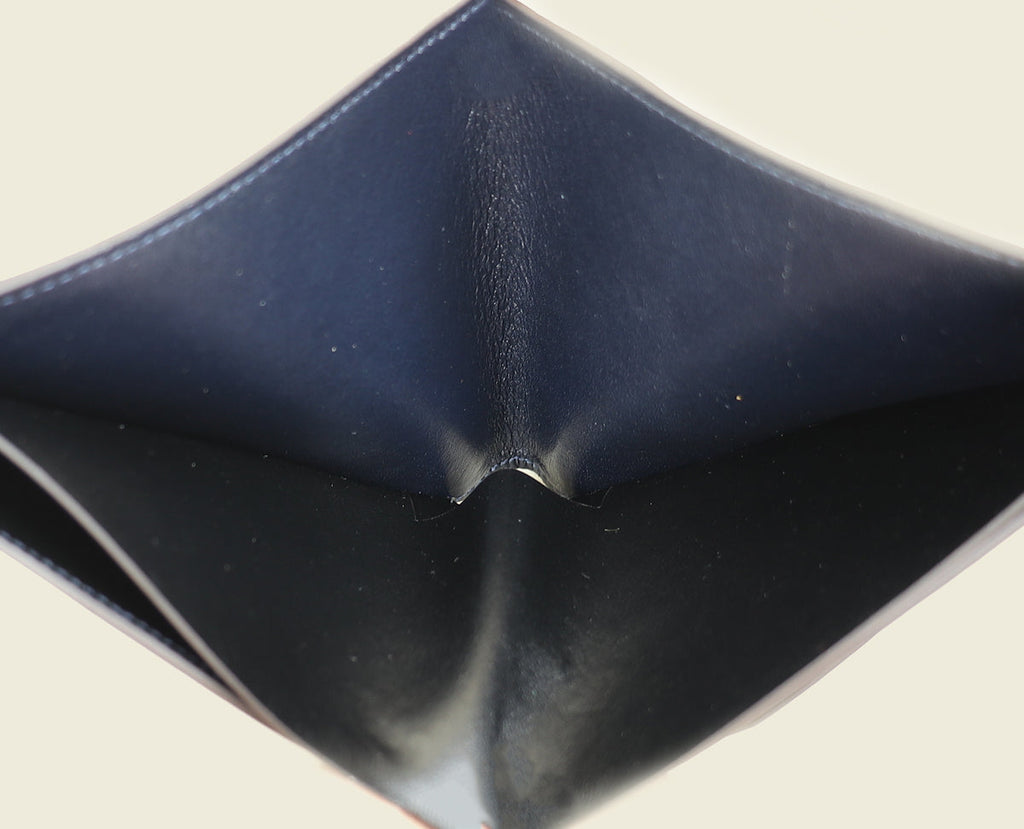 Cartier Navy Diagonal Stitched Wallet (For Men)