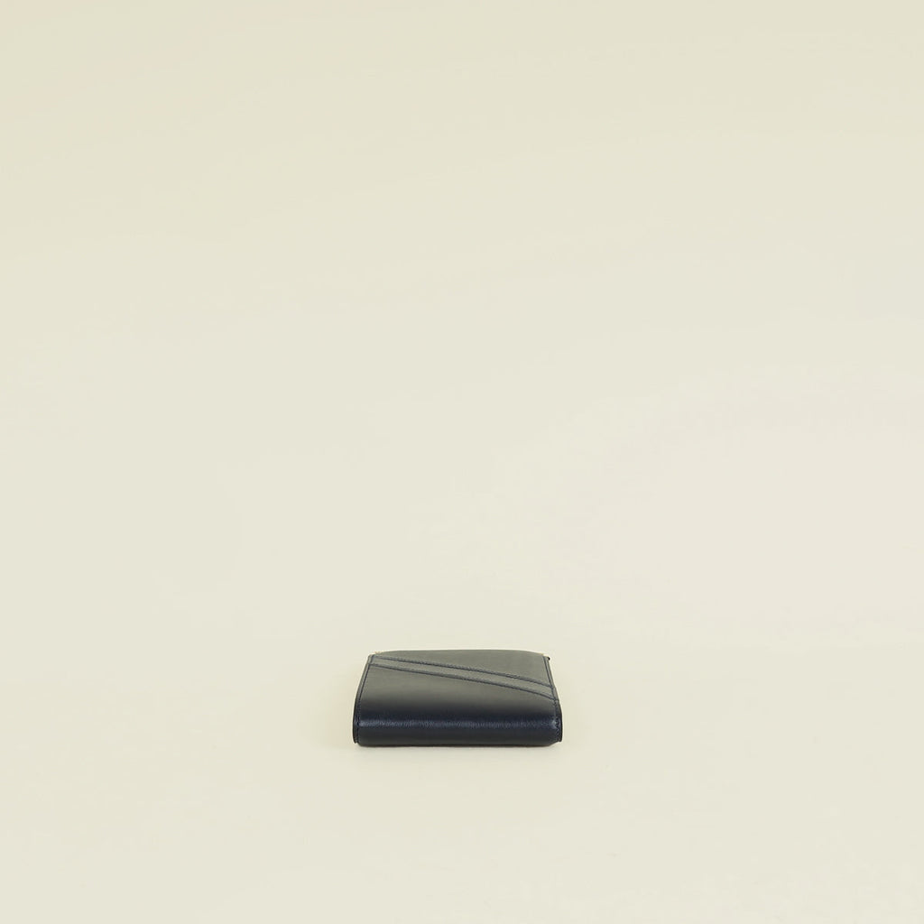 Cartier Navy Diagonal Stitched Wallet (For Men)