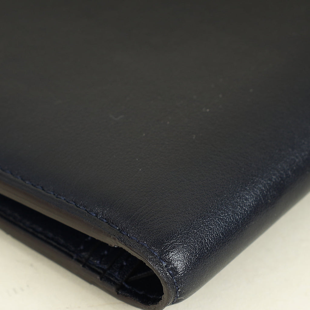 Cartier Navy Diagonal Stitched Wallet (For Men)