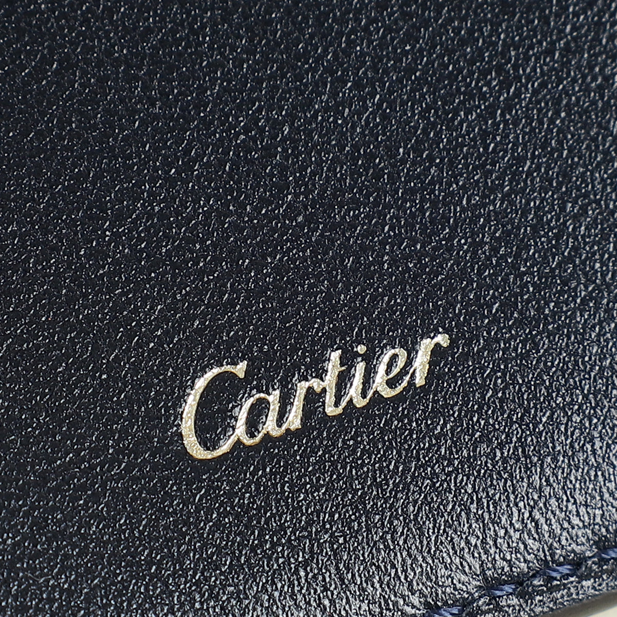 Cartier Navy Diagonal Stitched Wallet (For Men)
