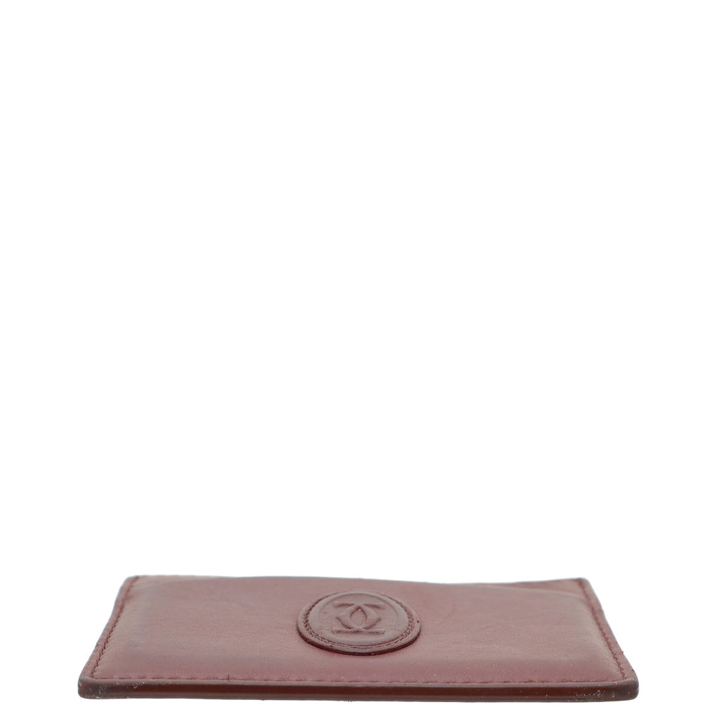Cartier Burgundy Must De Cartier Card Holder