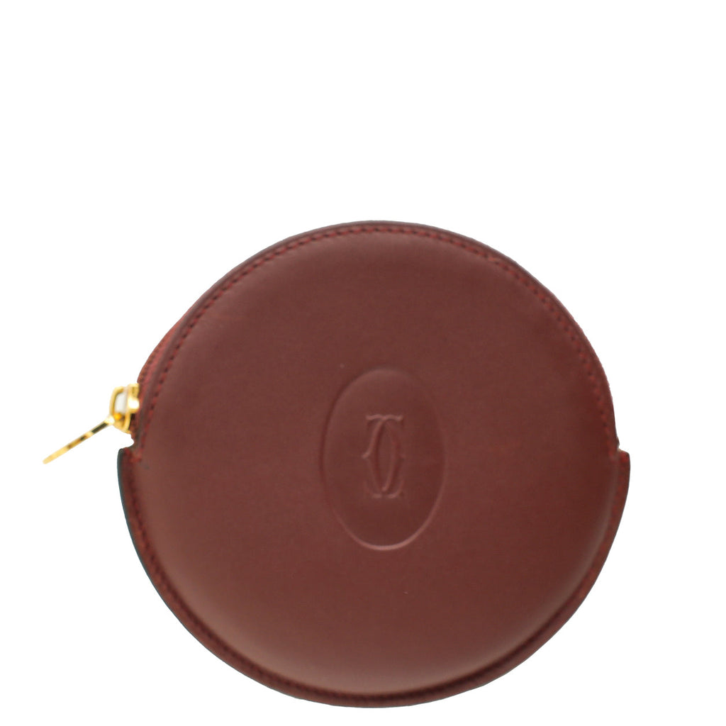 Cartier Burgundy Must de Cartier Round Coin Purse