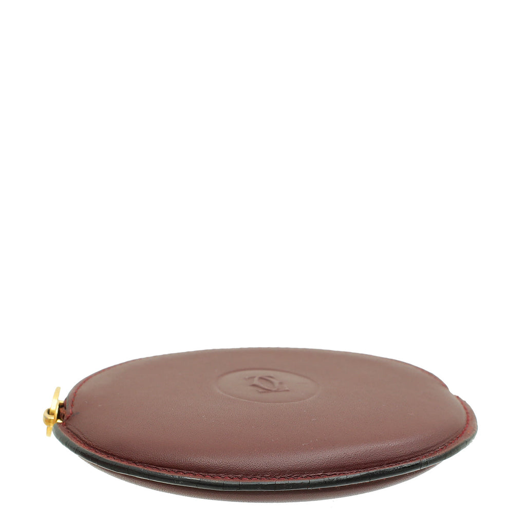 Cartier Burgundy Must de Cartier Round Coin Purse