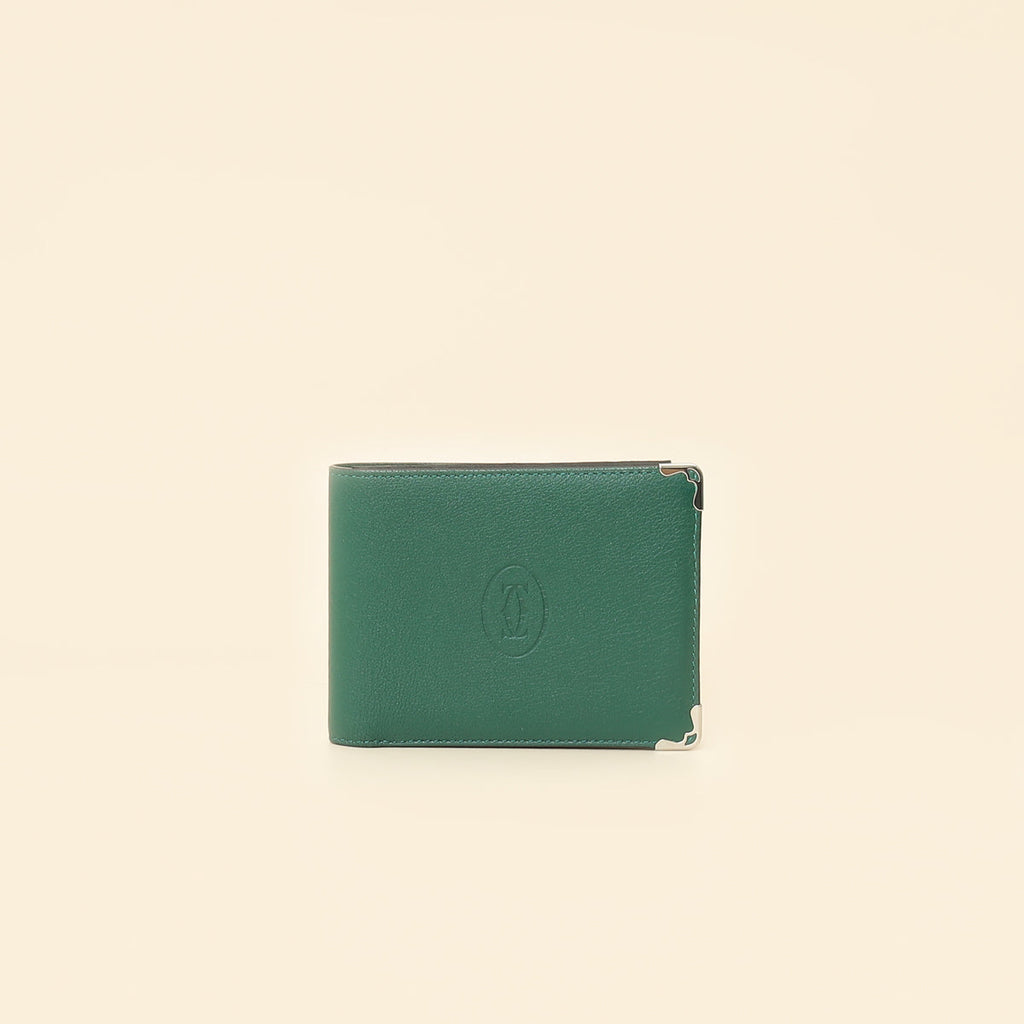 Cartier Green Must de Cartier Wallet W/ MMR Initials