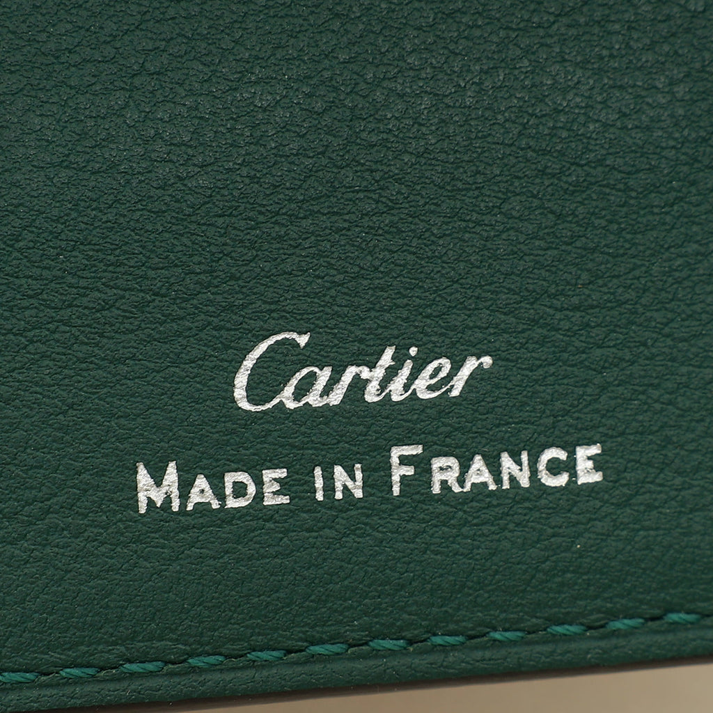 Cartier Green Must de Cartier Wallet W/ MMR Initials