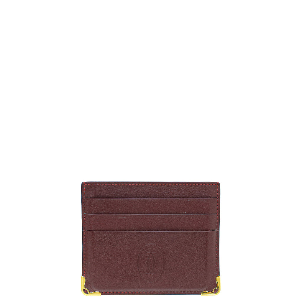 Cartier Burgundy Must De Cartier Card Holder
