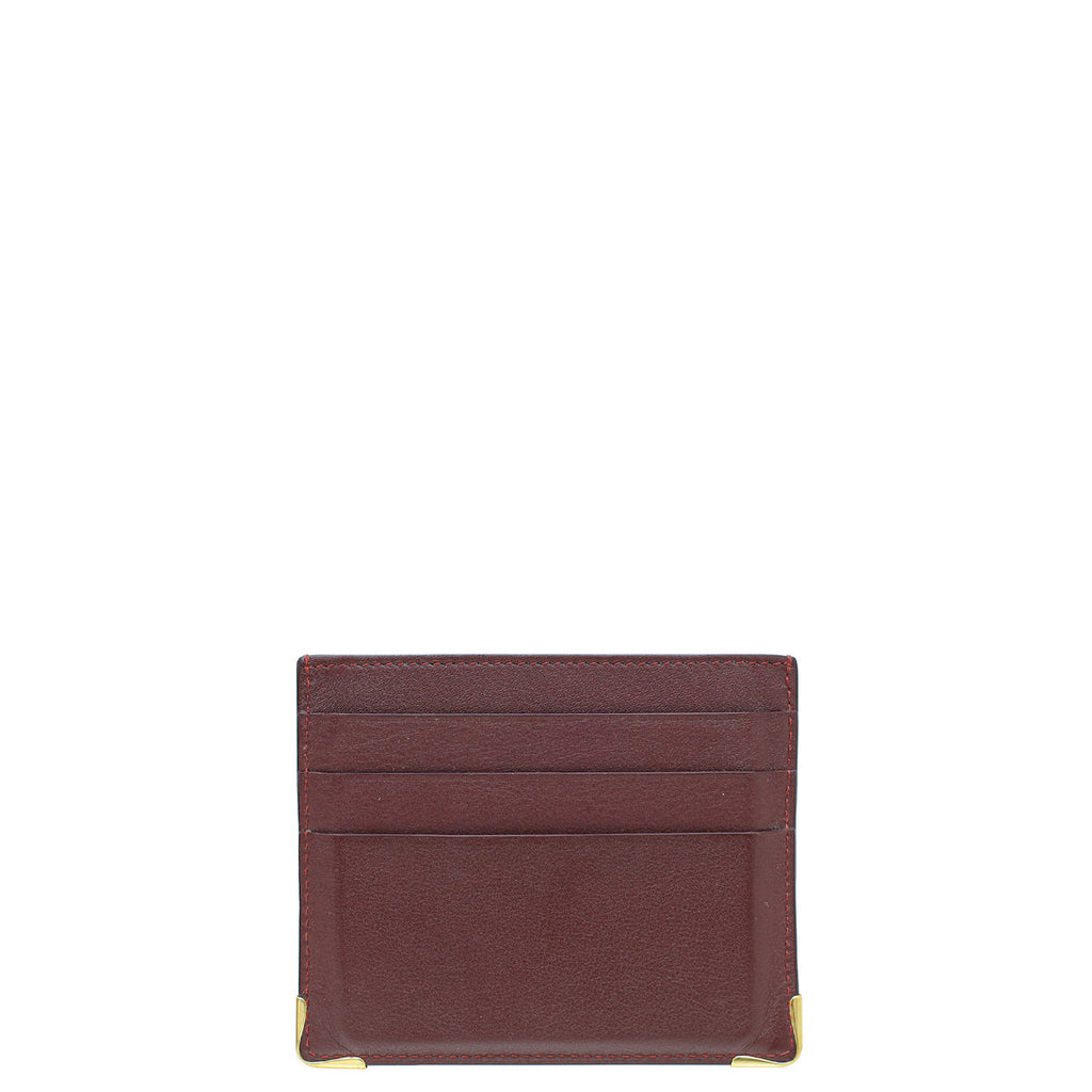 Cartier Burgundy Must De Cartier Card Holder