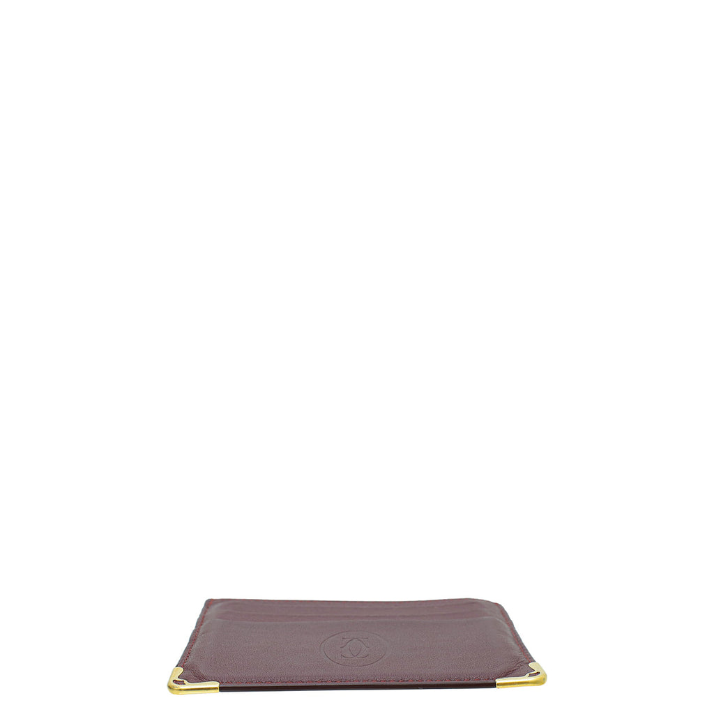Cartier Burgundy Must De Cartier Card Holder