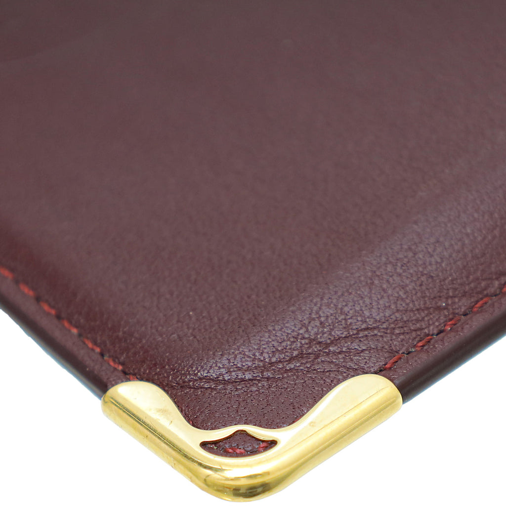 Cartier Burgundy Must De Cartier Card Holder