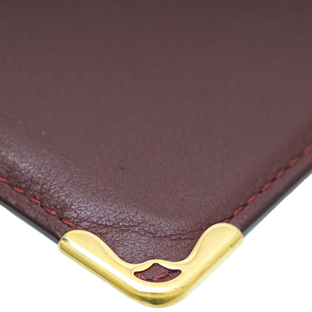 Cartier Burgundy Must De Cartier Card Holder