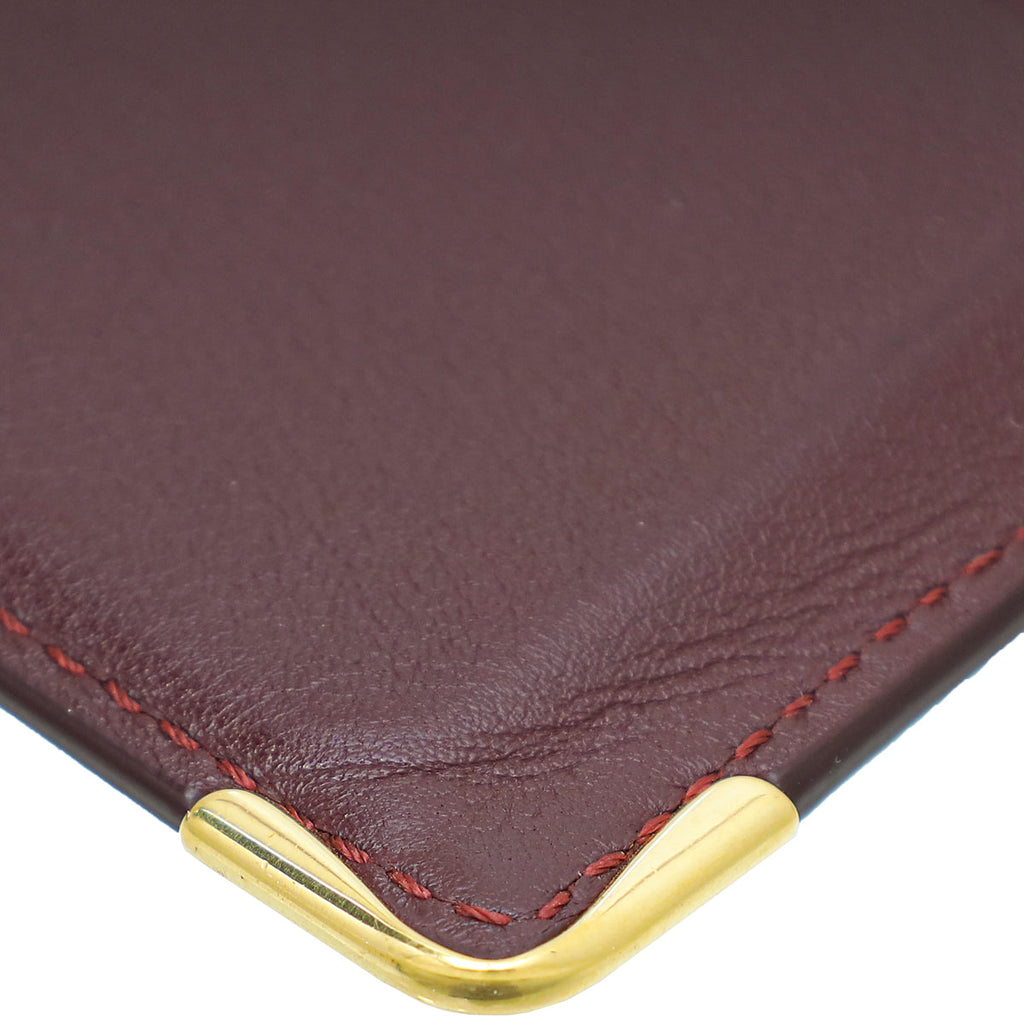 Cartier Burgundy Must De Cartier Card Holder