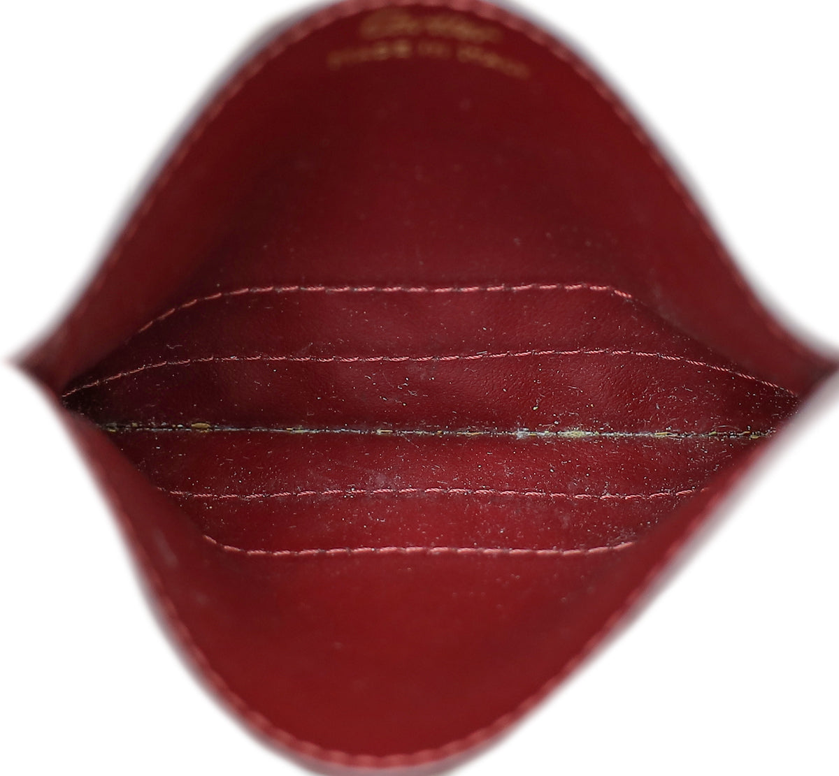 Cartier Burgundy Must De Cartier Card Holder