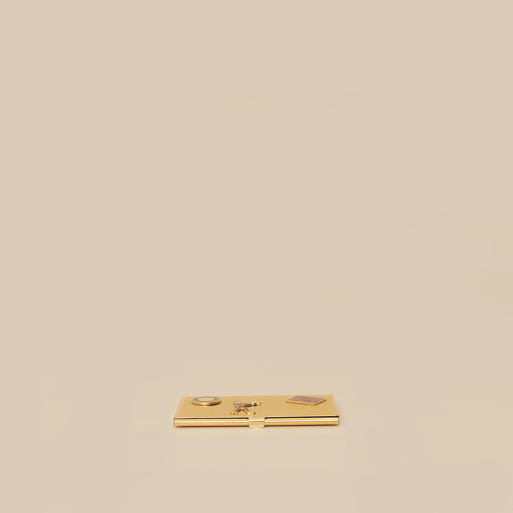 Cartier Diabolo De Lacquered Golden-Finish Metal Card Holder