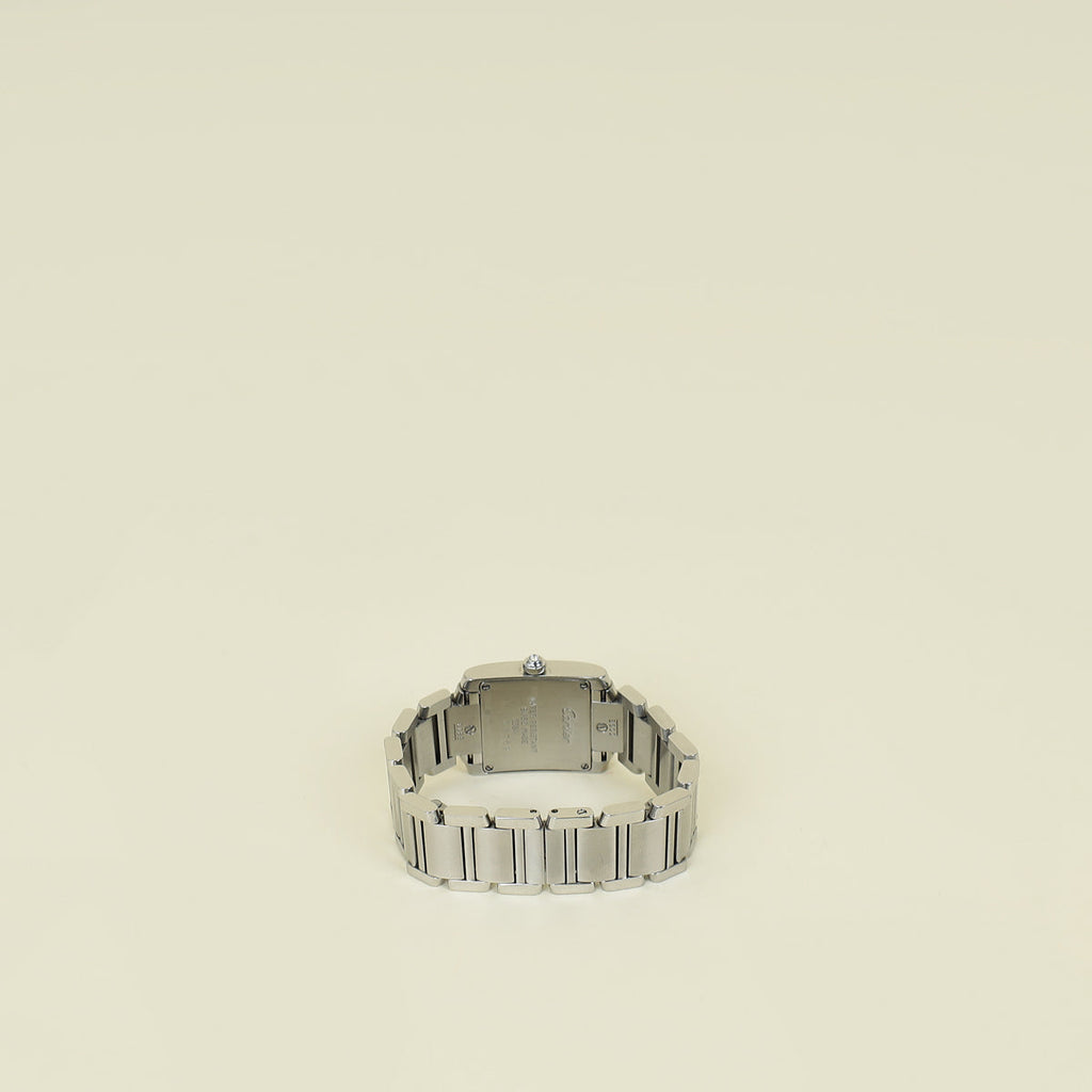 Cartier Stainless Steel Diamond Tank Française Watch