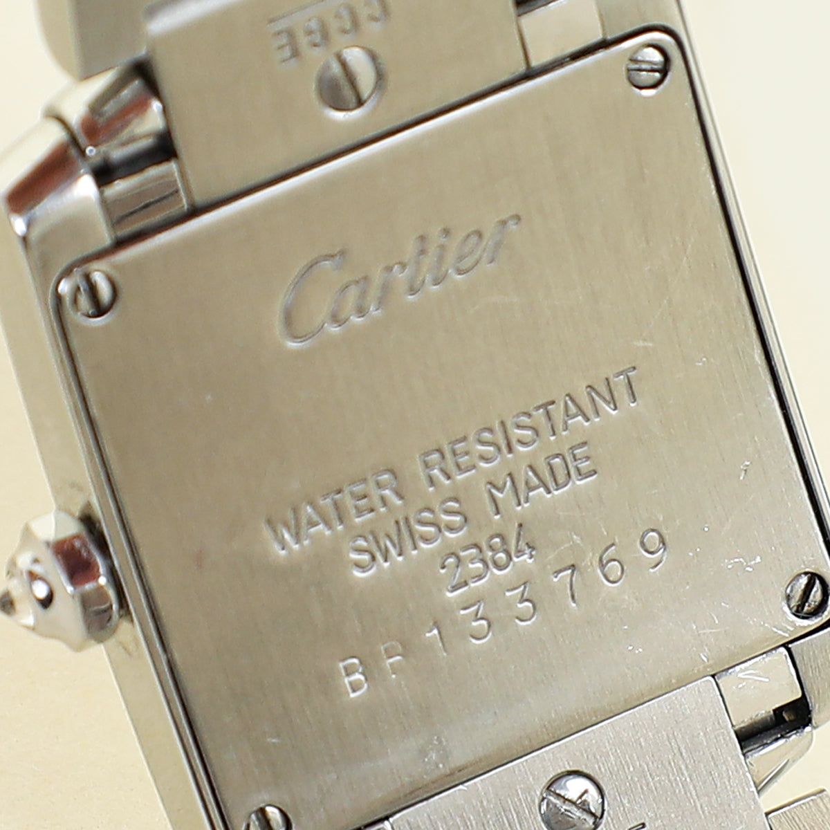 Cartier Stainless Steel Diamond Tank Française Watch